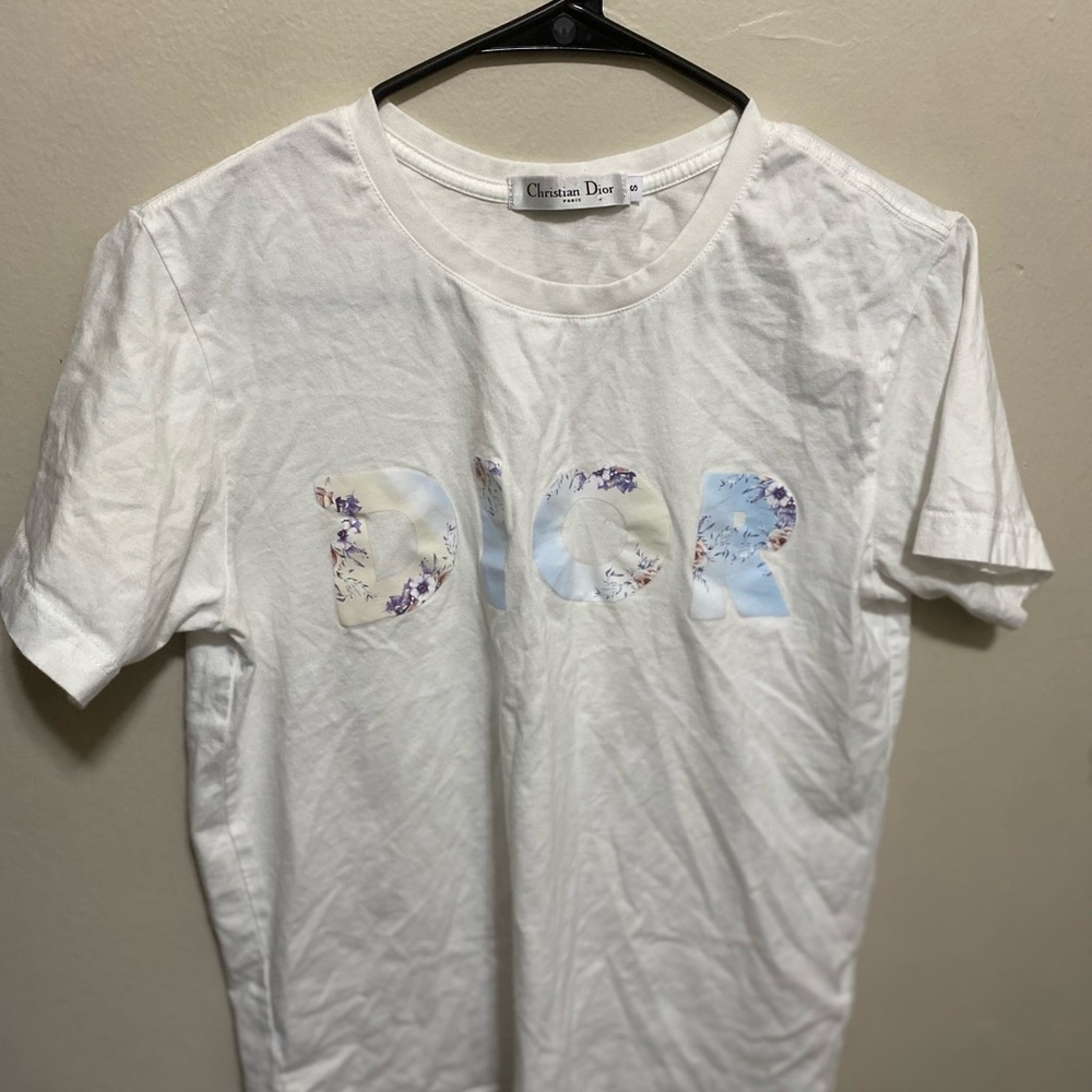 Dior Spring Authentic White Tee Floral Design